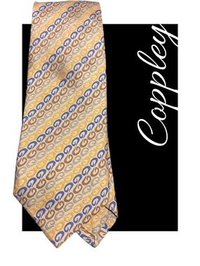 Coppely Gold & Blue Patterned Men's Tie